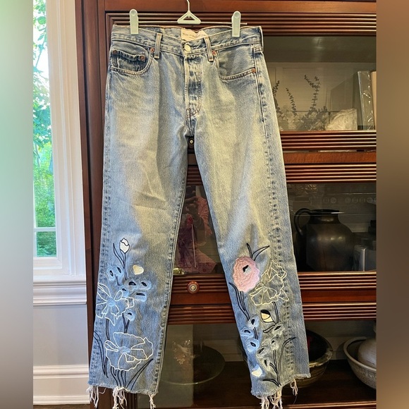 Bliss and Mischief Repurposed Embroidered Levi’s Jeans - Picture 5 of 16